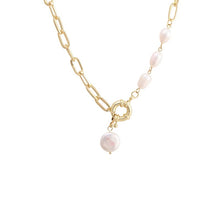 Load image into Gallery viewer, Ladies Elegant Stainless Steel Chain Baroque Pearl Pendant Party Necklace