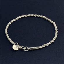 Load image into Gallery viewer, Ladies Gents 925 Sterling Silver Twisted Rope 4MM Chain Bracelets