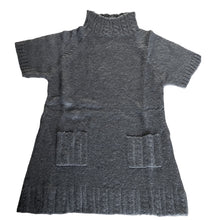 Load image into Gallery viewer, Girls Ribbed High Neck Knitted Cap Sleeve Tunic Jumper Top Dress