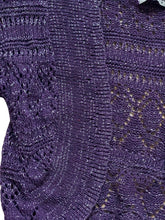 Load image into Gallery viewer, Girls Purple Shrug Knitted Crochet Longsleeve Cardigan