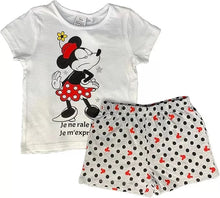 Load image into Gallery viewer, Girls Minnie Mouse Need More Sleep Shortie Nightwear Pj Top & Shorts Pyjamas Set
