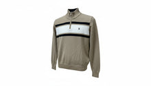 Load image into Gallery viewer, Mens U.S Polo Assn Beige Brown High Neck Zip Up Tight Knit Long Sleeve Jumper
