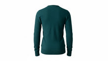 Load image into Gallery viewer, Mens Green Soft Knitted Lambswool Ribbed Crew Neck Longsleeve Jumper (Medium)