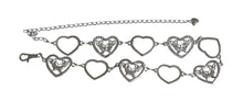 Load image into Gallery viewer, Ladies Silver Chain Crystal Heart Cutout Butterfly Adjustable Waistband Belts