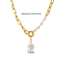 Load image into Gallery viewer, Ladies Elegant Stainless Steel Chain Baroque Pearl Pendant Party Necklace