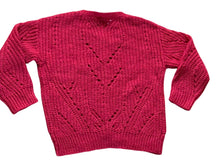 Load image into Gallery viewer, Girls Cerise Soft Knitted Button Down Long Sleeve Cardigan