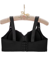 Load image into Gallery viewer, Ladies Black Floral Lace Firm Support Non-Wired Padded Full Cup Bra 36D