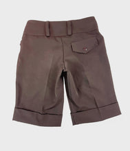 Load image into Gallery viewer, Girls Brown Capri Bermuda Turn Up Hem Stretchy Summer Shorts