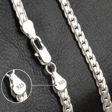 Load image into Gallery viewer, Ladies Mens 925 Sterling Silver Flat Weave Chain Thick Handchain Bracelets