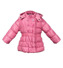 Load image into Gallery viewer, Girls Minoti Pink & Teal Soft Fleece Lining Padded Quilted Hooded Winter Coats