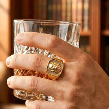 Load image into Gallery viewer, Mens Gold Plated 316L Stainless Steel Lion Head Waterproof Hypoallergenic Ring
