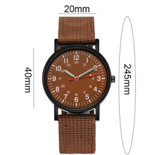 Load image into Gallery viewer, Mens Military Luminous Shock Resistant Sports Brown Canvas Strap Wrist Watch