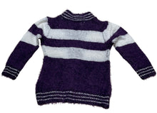 Load image into Gallery viewer, Girls Purple & White Soft Knitted Fluffy Marl Button Down Cardigan