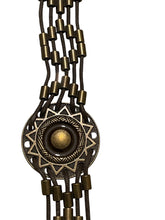 Load image into Gallery viewer, Ladies Antique Brass Metal Weave Rope Link Stripes Round Middle Solid Chain Belts