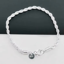 Load image into Gallery viewer, Ladies Gents 925 Sterling Silver Twisted Rope 4MM Chain Bracelets