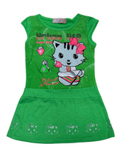 Load image into Gallery viewer, Girls Lime Green Kitty Cap Sleeve Top & Leggings Sets