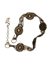 Load image into Gallery viewer, Ladies Antique Brass Metal Weave Rope Link Stripes Round Middle Solid Chain Belts