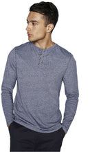 Load image into Gallery viewer, Mens Washed Long Sleeve Soft Touch 3 Button Cotton Jersey T-shirt