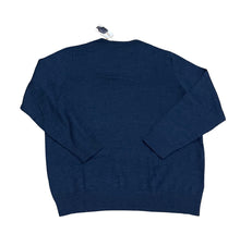 Load image into Gallery viewer, Mens Navy Blue Straight Up Soft Knit Cotton Blend Crew Ribbed Longsleeve Jumper