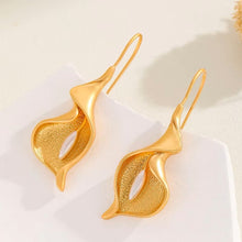 Load image into Gallery viewer, Ladies Plated Open Blooming Flower Push Back Hook Earrings