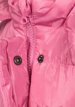 Load image into Gallery viewer, Girls Minoti Pink & Teal Soft Fleece Lining Padded Quilted Hooded Winter Coats