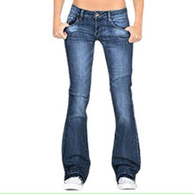 Load image into Gallery viewer, Ladies Low Waist Wash Crinkle Effects Stretchy Cotton Rich Bootcut Womens Jeans