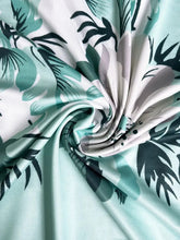 Load image into Gallery viewer, Ladies Torquoise White Flower and Grass Print V- Neck Long 2 Piece Womens Dress