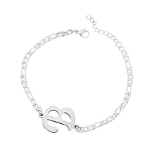 Load image into Gallery viewer, Ladies Girls Silver Stainless Steel Titatnium Single Letter Initial Bracelets