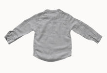 Load image into Gallery viewer, Boys Toddlers Grey Cotton Stand Collar Button Long Sleeve Shirts