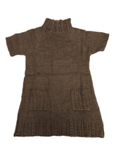 Load image into Gallery viewer, Girls Ribbed High Neck Knitted Cap Sleeve Tunic Jumper Top Dress