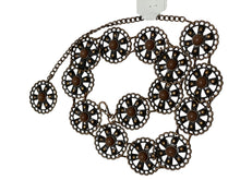 Load image into Gallery viewer, Ladies Vintage Bronze Round Metal Bead Centre Link Adjustable Buckle Waist Belts