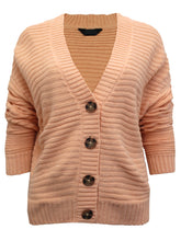 Load image into Gallery viewer, Ladies Wide Ribbed Button Through Soft Knitted V-Neck Plus Size Cardigans