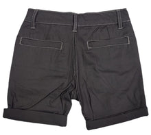 Load image into Gallery viewer, Boys Dark Grey Adjustable Waist Skinny Fit Turn Up Hem Shorts
