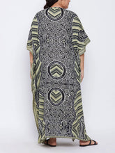 Load image into Gallery viewer, Ladies Geometric Multi Print V-Neck Kaftan Maxi Summer Dress