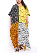 Load image into Gallery viewer, Ladies Geometric Multi Print V-Neck Kaftan Maxi Summer Dress