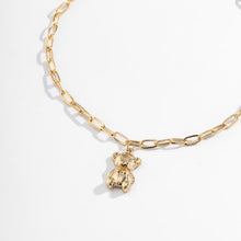 Load image into Gallery viewer, Gold Plated Cute Bear Pendant Clavicle Link Chain Necklace