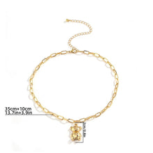 Load image into Gallery viewer, Gold Plated Cute Bear Pendant Clavicle Link Chain Necklace