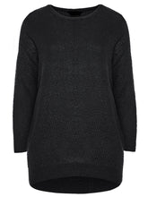 Load image into Gallery viewer, Ladies Chunky Rib Trimmed Longline Plus Size Jumpers