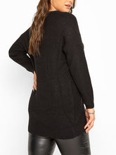 Load image into Gallery viewer, Ladies Chunky Rib Trimmed Longline Plus Size Jumpers