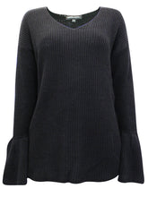 Load image into Gallery viewer, Ladies V-Neck Long Sleeve Trumpet Cuff Jumper