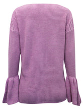 Load image into Gallery viewer, Ladies V-Neck Long Sleeve Trumpet Cuff Jumper