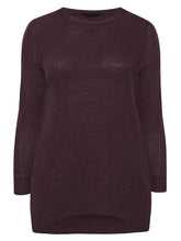 Load image into Gallery viewer, Ladies Chunky Rib Trimmed Longline Plus Size Jumpers