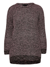 Load image into Gallery viewer, Ladies Chunky Rib Trimmed Longline Plus Size Jumpers