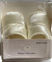 Load image into Gallery viewer, Baby Boys Girls Ivory Bootie Christening Baptism Satin Soft Shoes 0-12 Months