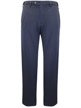 Load image into Gallery viewer, Mens Navy Wool Blend Smart Regular Fit Flat Front Smart Trousers