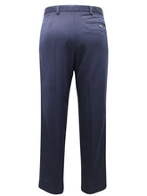 Load image into Gallery viewer, Mens Navy Wool Blend Smart Regular Fit Flat Front Smart Trousers