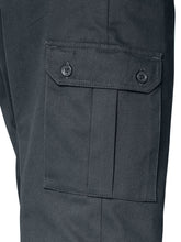 Load image into Gallery viewer, Mens Black Combat Cargo Pure Cotton Side Elasticated Waist Trousers
