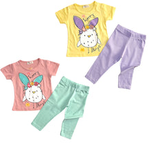 Load image into Gallery viewer, Girls Happy Days Shortsleeve Top & Elasticated Waist Leggings