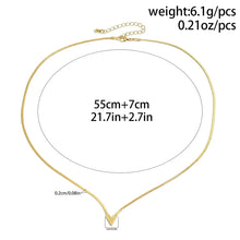 Load image into Gallery viewer, Ladies V Shape Pendant Flat Snake Clavicle Chain Choker Necklace