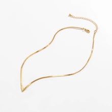 Load image into Gallery viewer, Ladies V Shape Pendant Flat Snake Clavicle Chain Choker Necklace